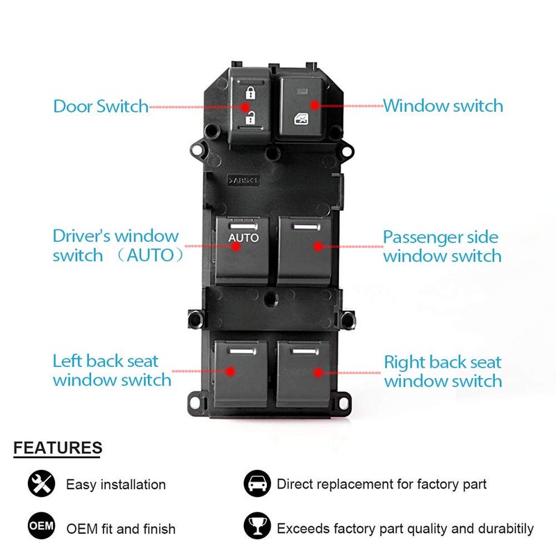 ACmango Honda Accord Window Switch 2008-2012 35750-Tb0-H01 Fit for 2009 2010 Door Switch Driver Side - Image 4